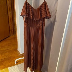 Xhilaration Cropped Jumpsuit with Ruffle Sleeves, S